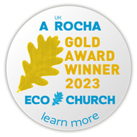 Eco Church Award button 2023 gold